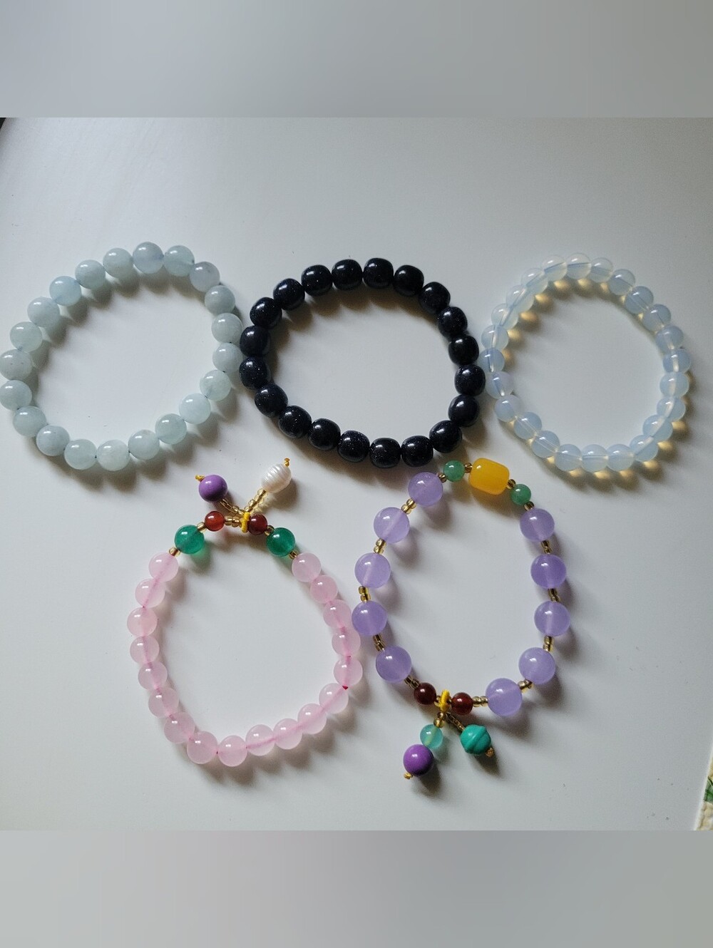 Crystal and Stone Bracelet Bundle
